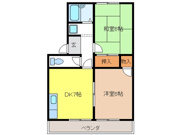 メゾンハーベスト　Ｂ棟の物件間取画像